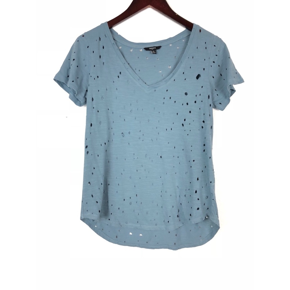 Tresics Distressed Baby Blue Short Sleeve Tee